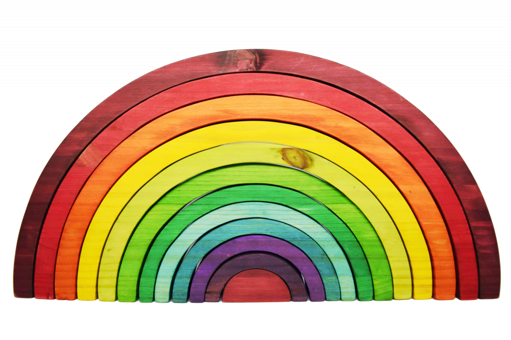 juego de madera arco iris Waldorf