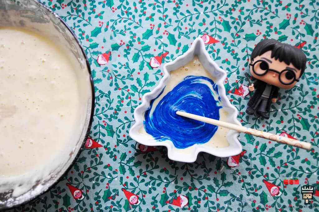 teñir masa colorante azul para Tardis Swiss Roll