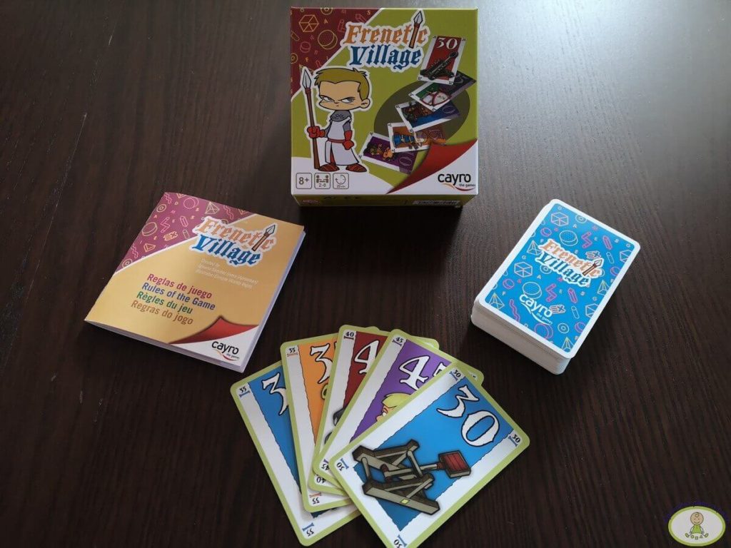 componentes cartas juego de mesa Frenetic Village de Cayro