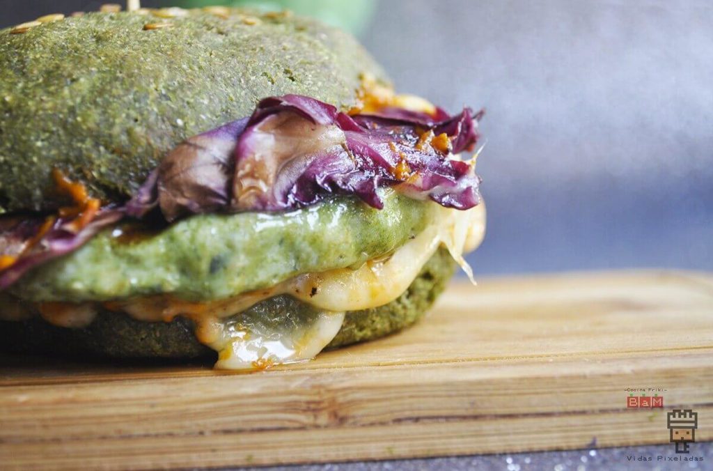 receta de hamburguesa verde vegetariana de Hulk