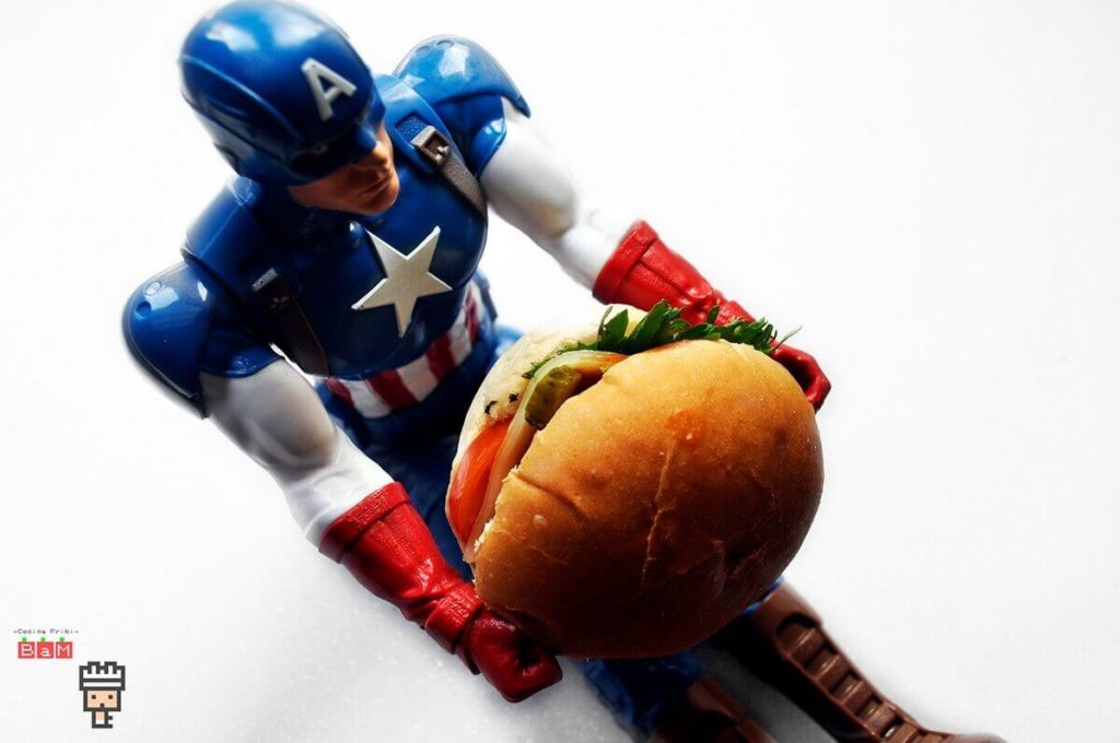 Capitán América hamburguesa