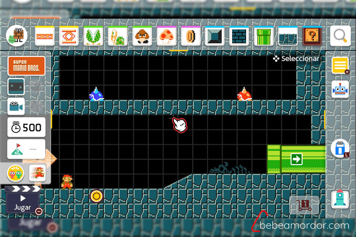 Modo creación de niveles de Super Mario Maker 2