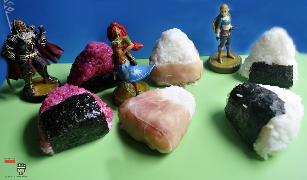 recetas inspiradas en Zelda para hacer onigiris de colores como estos