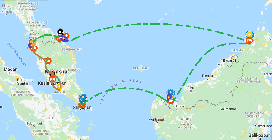 ruta Malasia con niños 18 días