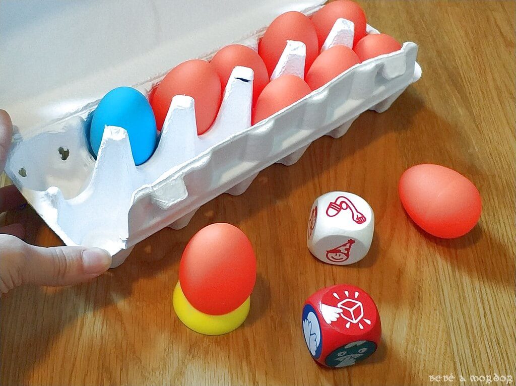 huevera caja abierta Crazy Eggz juego de mesa