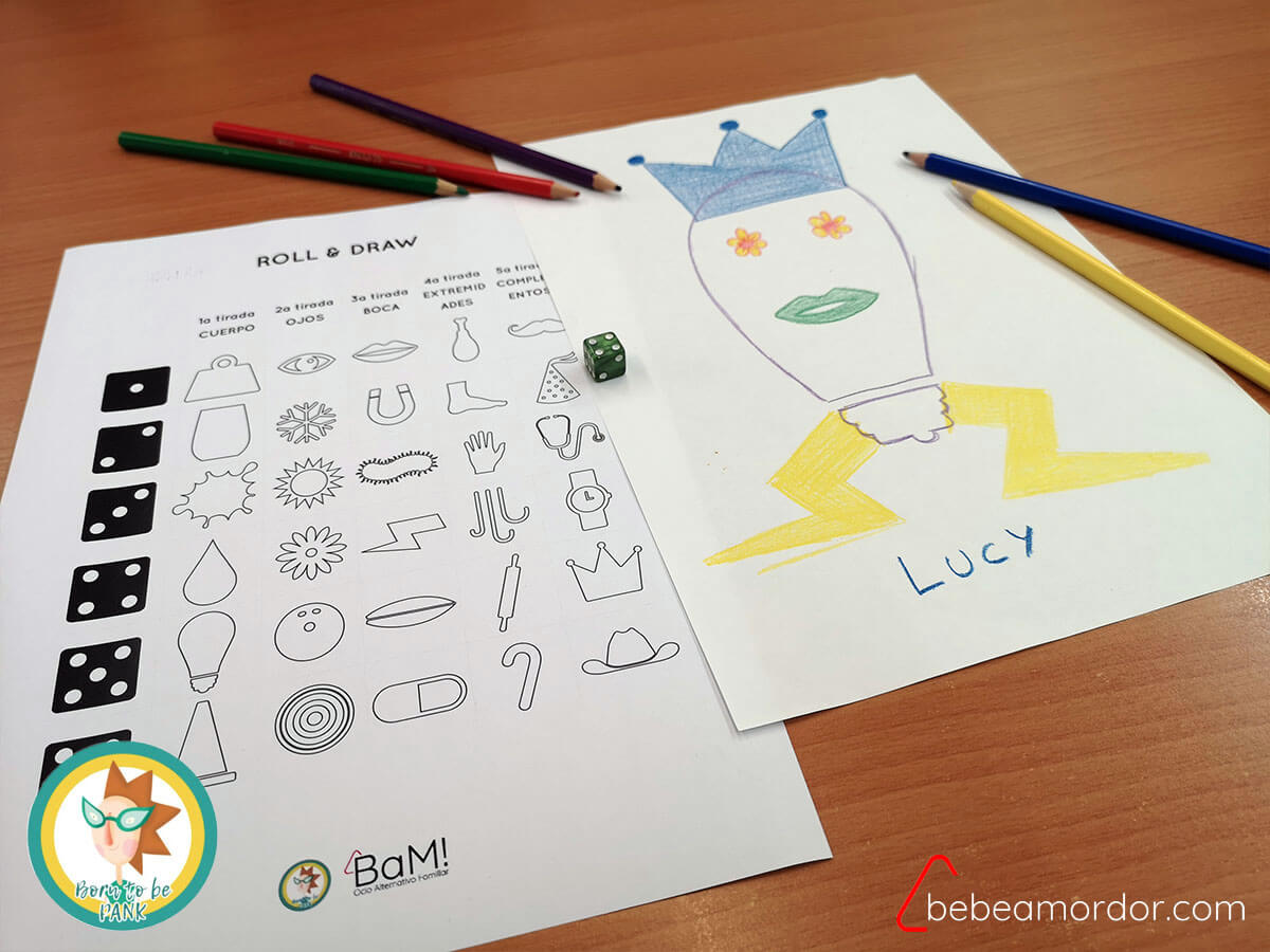 juego Roll&Draw Roll & Write imprimibles gratis
