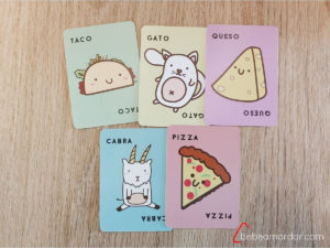 cartas de Taco Gato Cabra Queso y Pizza