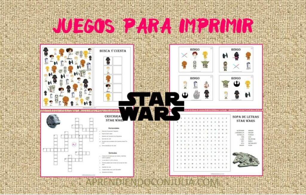 juegos y pasatiempos imprimibles gratis de Star Wars para niños