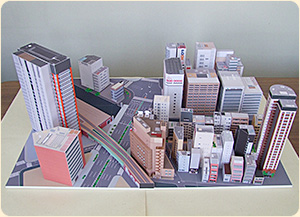 maqueta Akihabara Tokyo con papel