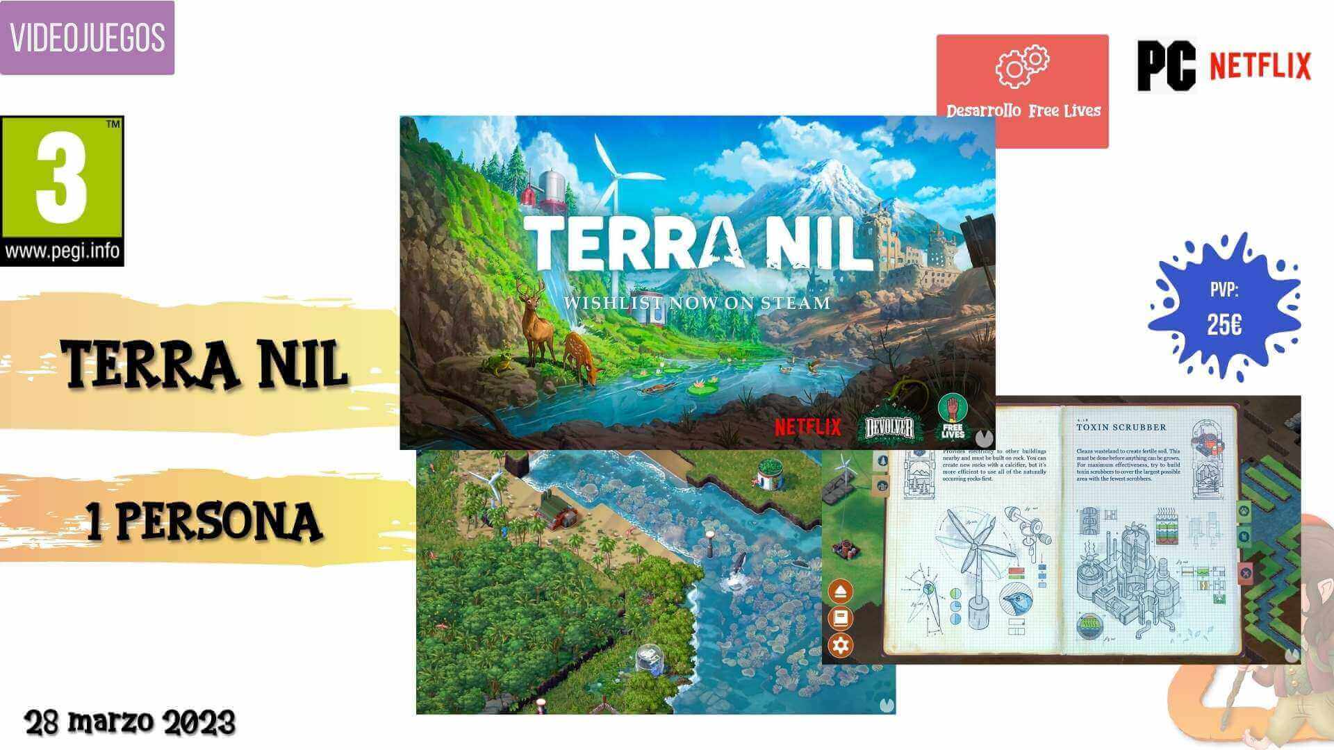 videojuegos de marzo 2023 Terra Nil simulación ecologista