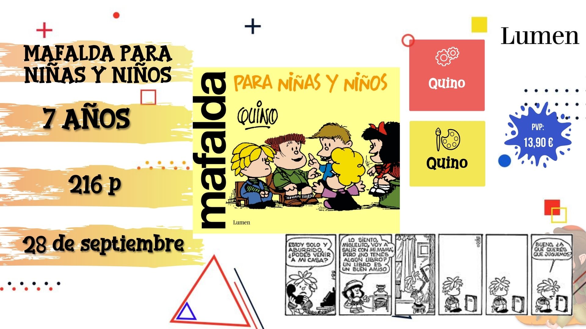 Novedades cómics septiembre Mafalda para niñas y niños