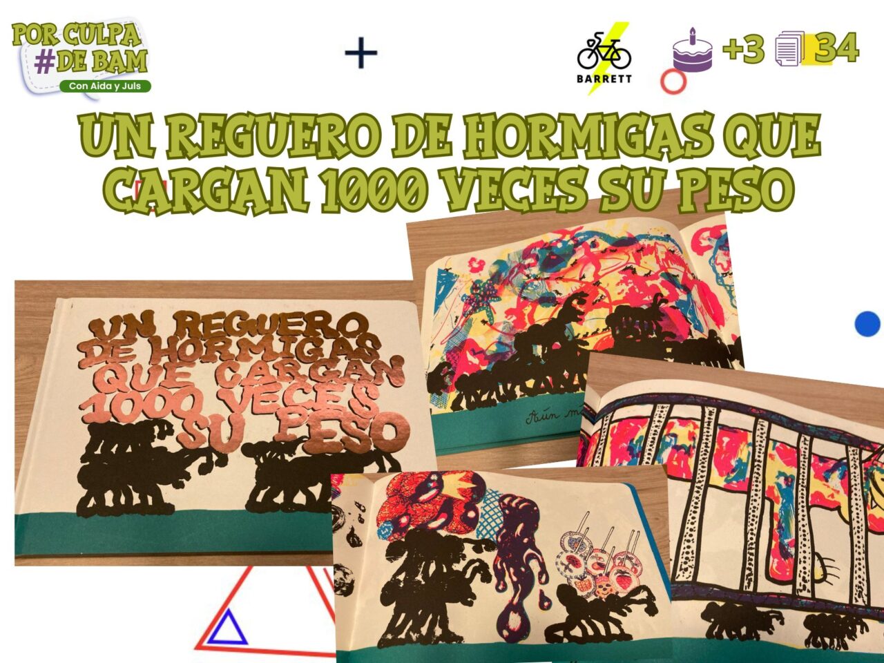 comic album ilustrado Un reguero de hormigas que cargan 1000 veces su peso