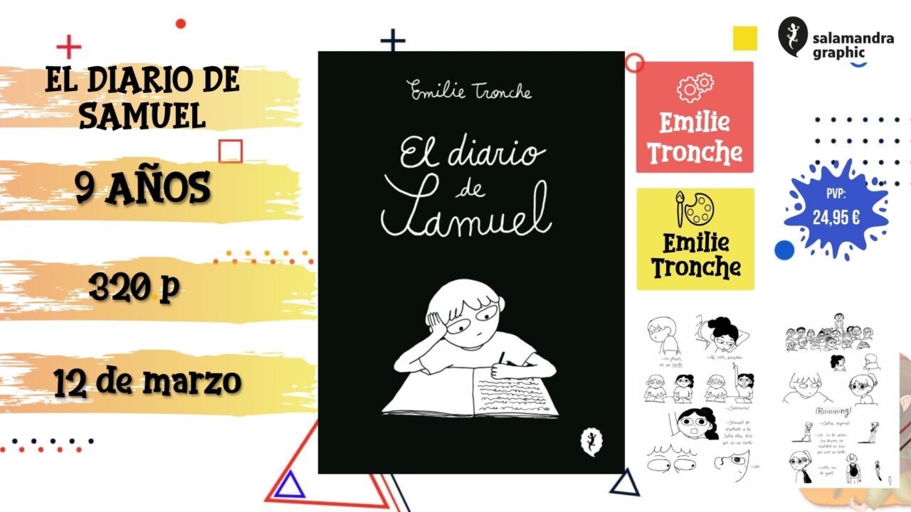 Portada del cómic infantil "El diario de Samuel" de Salamandra Graphic, novedad de marzo 2026.