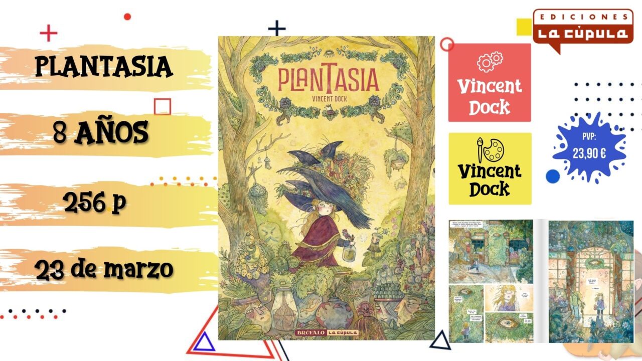 Portada del cómic infantil "Plantasia" de La Cúpula, novedad de marzo 2026.