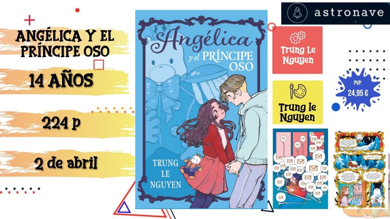 Portada del cómic infantil "Angélica y el Príncipe Oso" de Astronave, novedad de abril 2026.