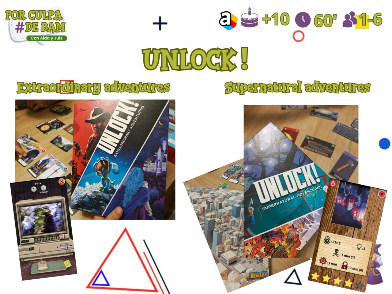Juego de mesa Unlock extraordinary y supernatural adventures