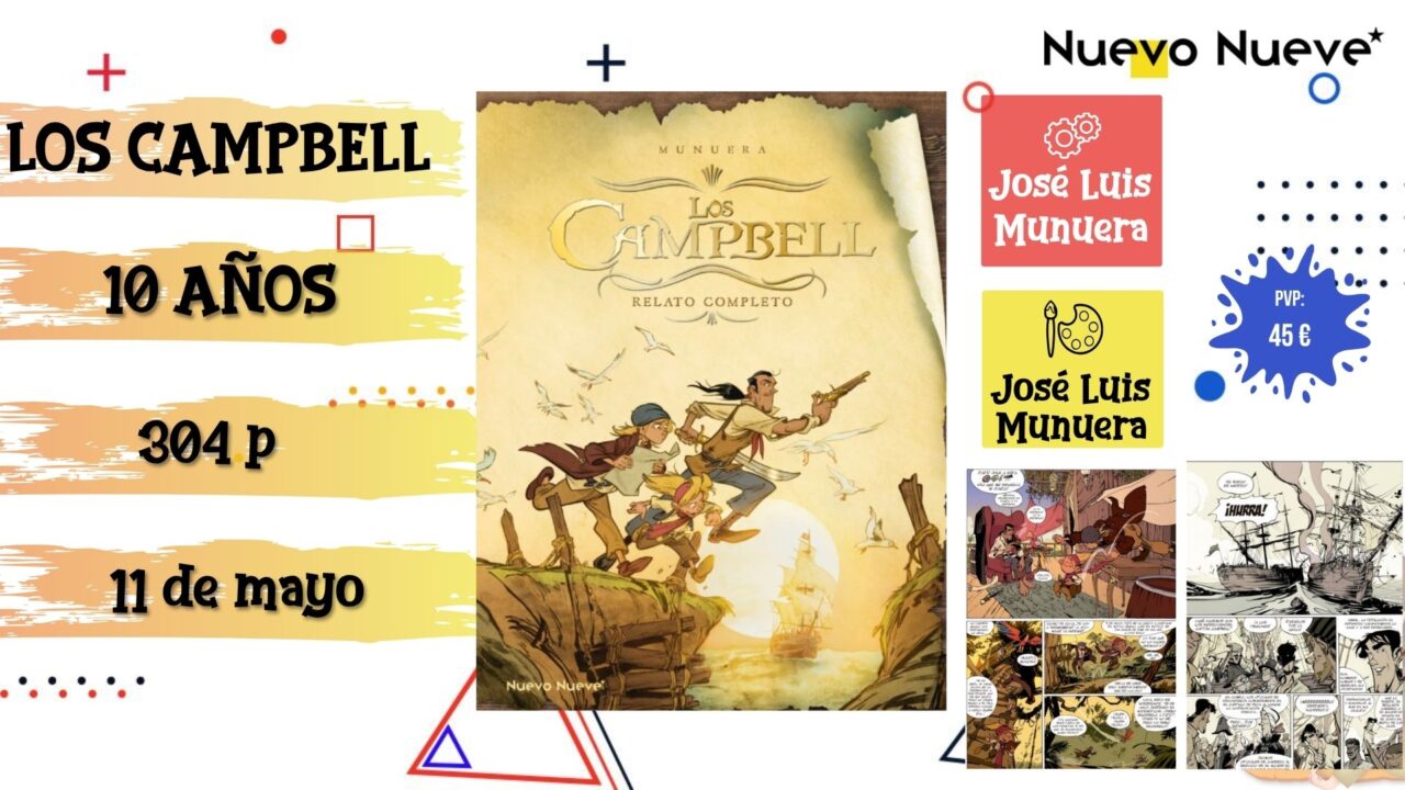 Portada del cómic infantil "Los Campbell" de Nuevo Nueve, novedad de mayo 2026.