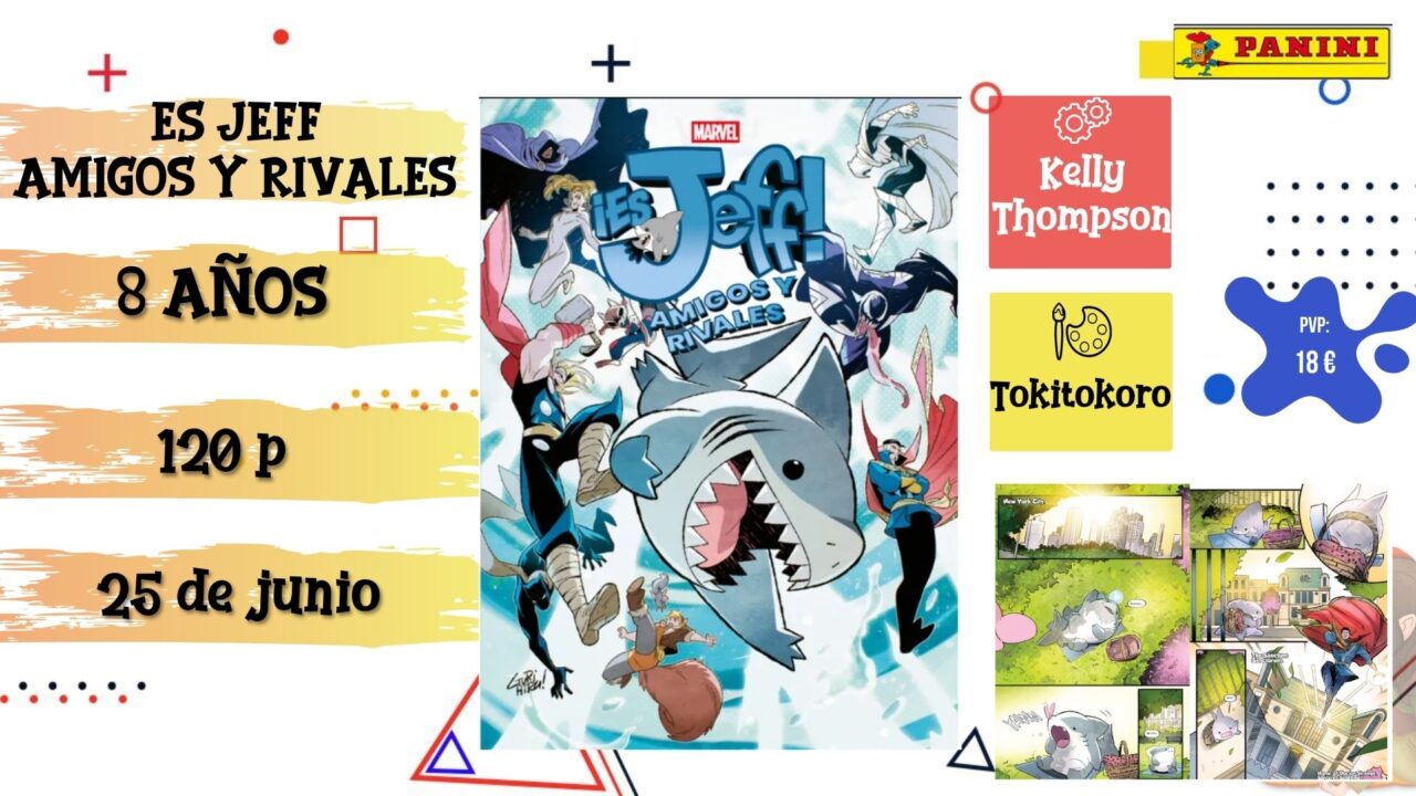 Portada del cómic infantil "¡Es Jeff! Amigos y rivales" de Panini, novedad de junio 2026.