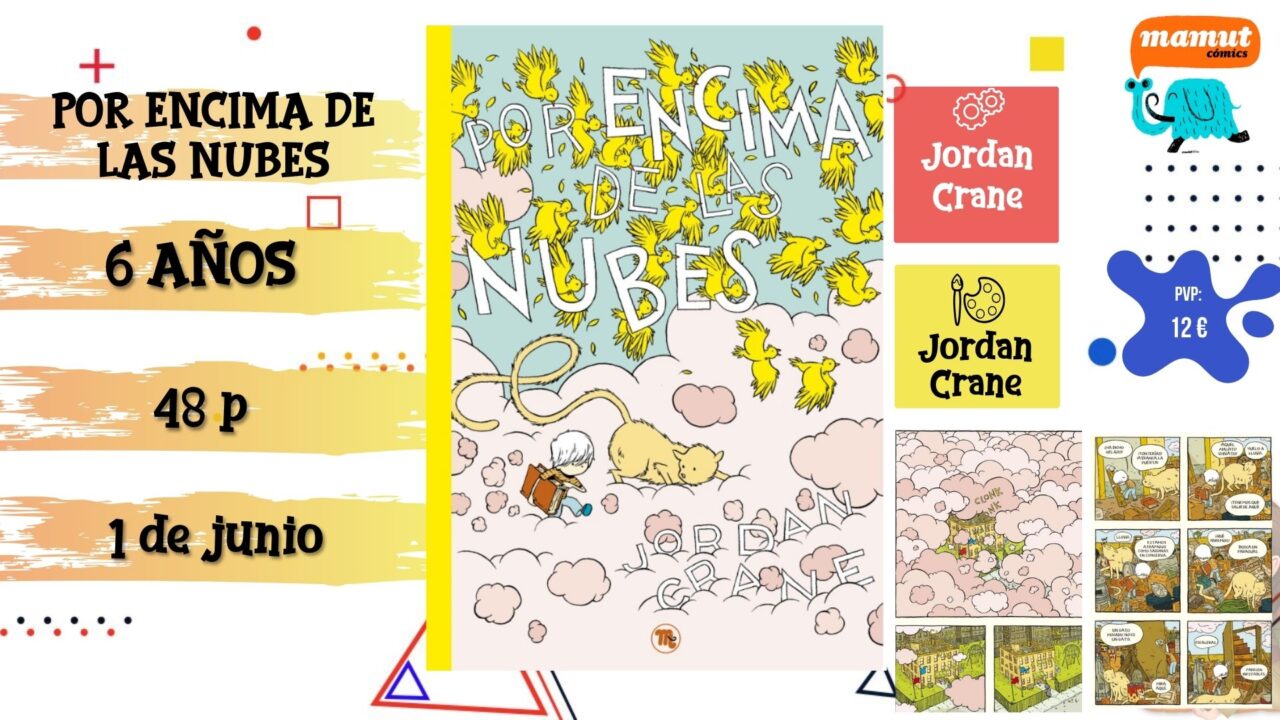 Portada del cómic infantil "Por encima de las nubes" de Mamut, novedad de junio 2026.