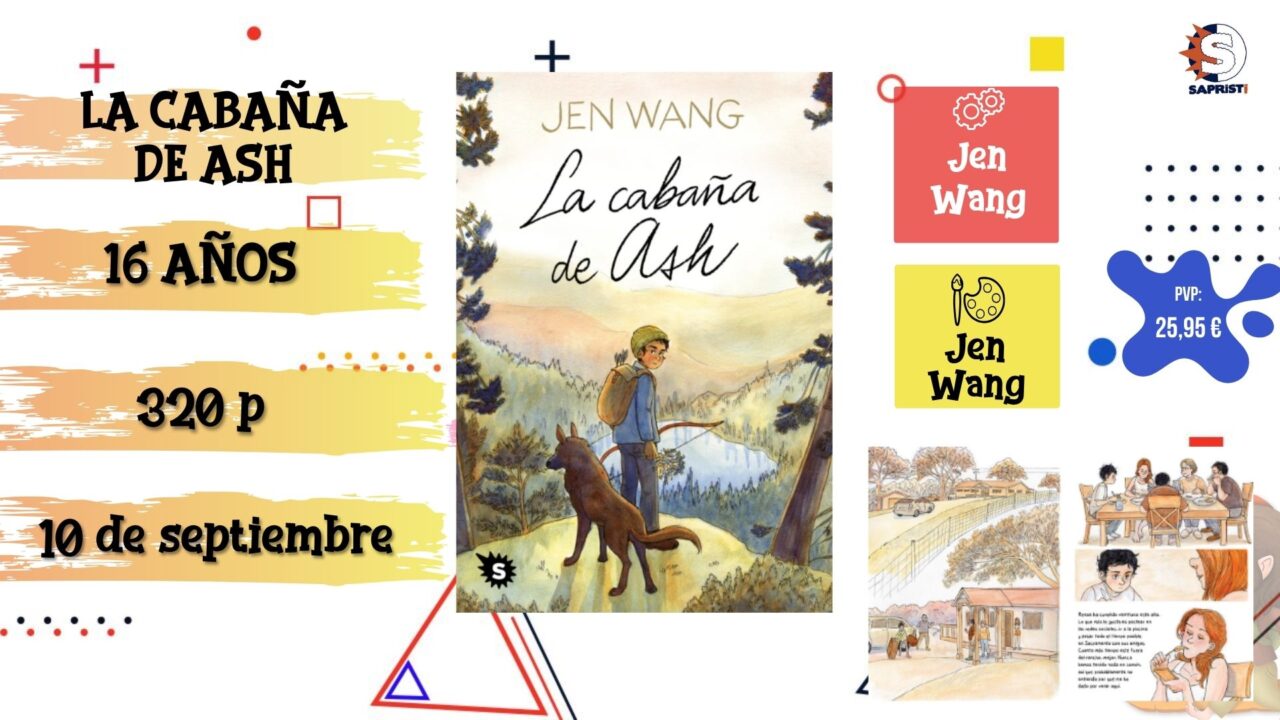 Portada del cómic infantil "La cabaña de Ash" de Sapristi, novedad de septiembre 2026.