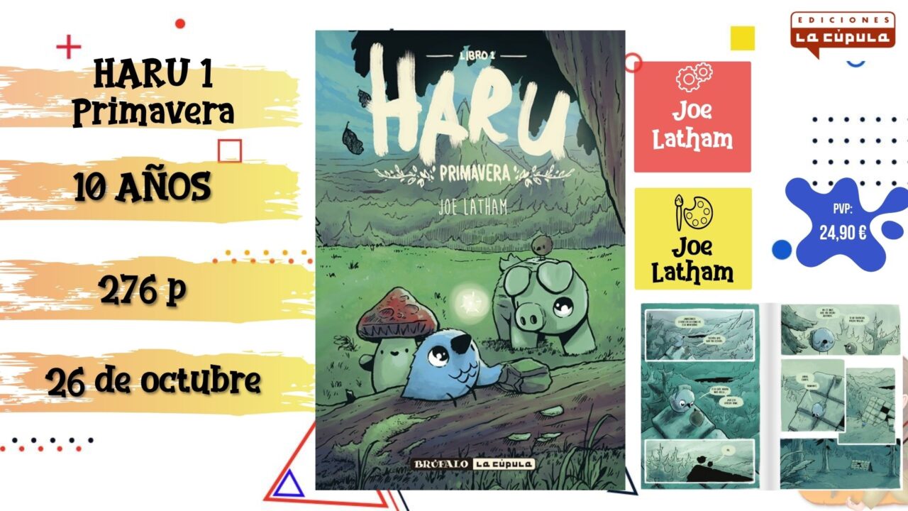 Portada del cómic infantil "Haru 1. Primavera" de La Cúpula, novedad de octubre 2026.